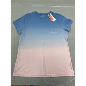 NWT Vineyard Vines Pink Cloud Dip Dye Ombré Short Sleeve Tee Size Medium